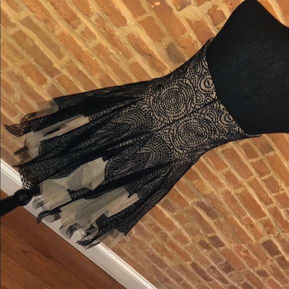 BCBG Black and Beige Cocktail Dress - Picture 2 of 4